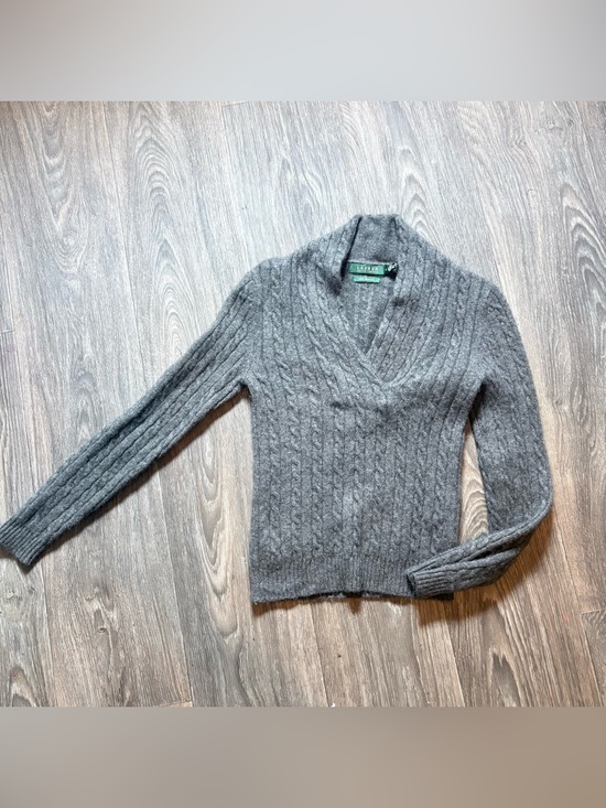 Lauren Ralph Lauren Sweaters - Lauren Ralph Lauren grey cashmere cable knit sweater